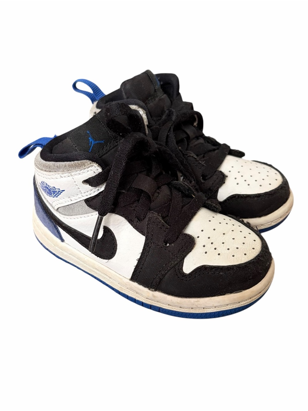 Air Jordan Nike toddler Black White and Blue High-Top Sneakers